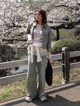 「SLY（スライ）のアイテム（スカート）」を使った、Yurinaさん（レディース・166cm）の春コーディネート