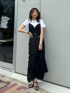 「MURUA（ムルーア）のアイテム」を使った、Yurinaさん（レディース・166cm）の夏コーディネート