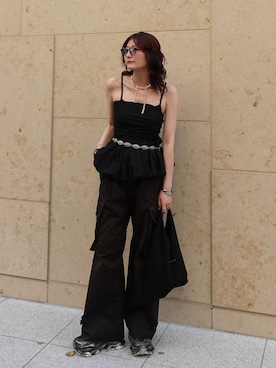 「MM6 Maison Margiela（ｴﾑｴﾑｼｯｸｽ ﾒｿﾞﾝ ﾏﾙｼﾞｪﾗ）のアイテム」を使った、Yurinaさん（レディース・166cm）の夏コーディネート