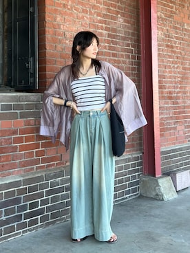 「CLEA（クレア）のアイテム（パンツ）」を使った、Yurinaさん（レディース・166cm）の夏コーディネート