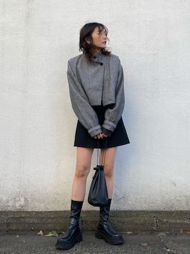「select MOCA（セレクトモカ）のアイテム（その他アウター）」を使った、Yurinaさん（レディース・166cm）の秋コーディネート