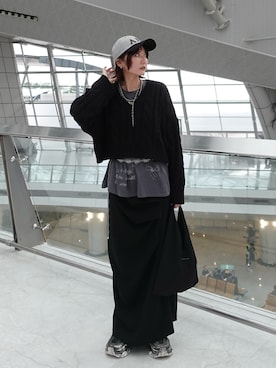 「アイテム（ベルト）」を使った、Yurinaさん（レディース・166cm）の秋コーディネート