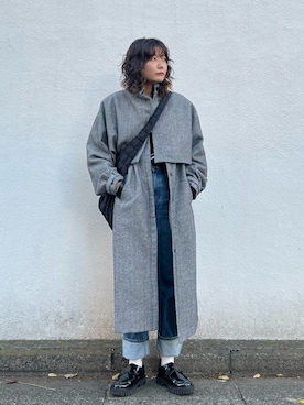 「キルティングバッグ」｜「アイテム（その他アウター）」を使った、Yurinaさん（レディース・166cm）の冬コーディネート