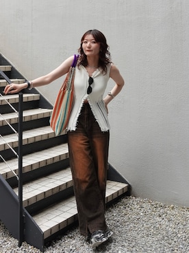 「アイテム（チョーカー）」を使った、Yurinaさん（レディース・166cm）の夏コーディネート