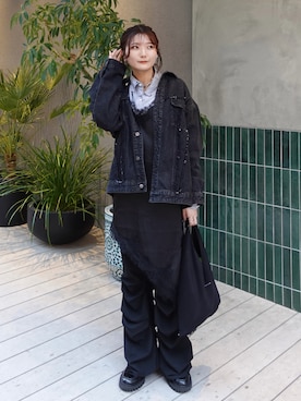 「SLY（スライ）のアイテム（スラックス）」を使った、Yurinaさん（レディース・166cm）の春コーディネート