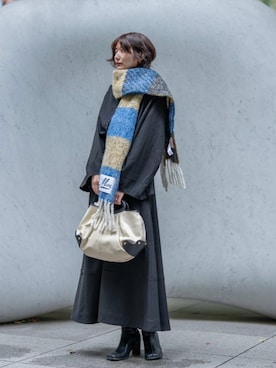 「アイテム（バッグ、ホワイト系）」を使った、Yurinaさん（レディース・166cm）の冬コーディネート