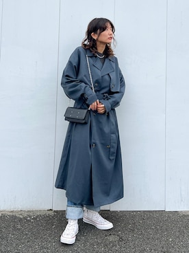 「アイテム（トレンチコート）」を使った、Yurinaさん（レディース・166cm）の冬コーディネート