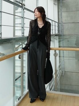 「アイテム（パンプス）」を使った、Yurinaさん（レディース・166cm）の秋コーディネート