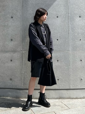 「ビッグシャツ」｜「アイテム（その他）」を使った、Yurinaさん（レディース・166cm）の夏コーディネート