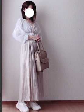 「GRL（グレイル）の光沢シフォンカーディガン（カーディガン/ボレロ）」を使った、kさん（レディース・158cm）の夏コーディネート