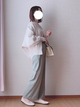 「GRL（グレイル）のセンタープレスフレアパンツ（その他パンツ）」を使った、kさん（レディース・158cm）の春コーディネート