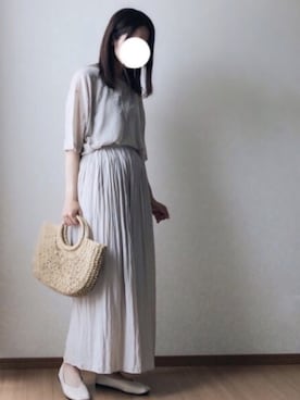 Gu ジーユー のシャツ ブラウス ベージュ系 を使ったレディース人気ファッションコーディネート Wear