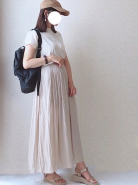 「サテンパンツ」｜「アイテム（スカート）」を使った、kさん（レディース・158cm）の夏コーディネート