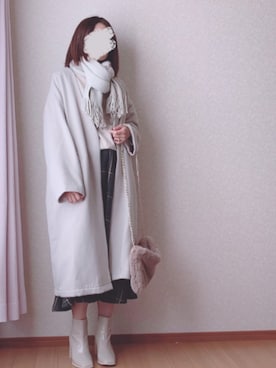 「しまむら（シマムラ）のアイテム（ストール/ショール）」を使った、kさん（レディース・158cm）の秋コーディネート