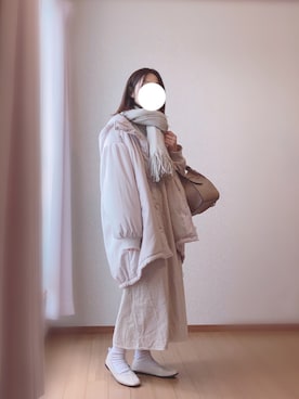 「rps（アールピーエス）のアイテム（ジャンパースカート）」を使った、kさん（レディース・158cm）の冬コーディネート