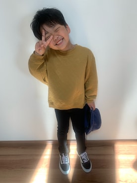 「BIG FIELD（ビッグフィールド）のアイテム（スウェット）」を使った、yuu***さん（キッズ・122cm）の春コーディネート