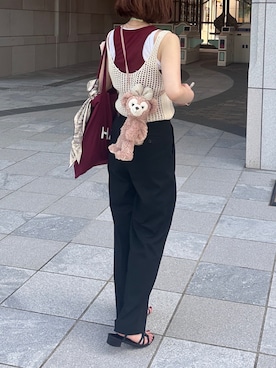 「アイテム（タンクトップ）」を使った、おとさん（レディース・162cm・20代）の夏コーディネート
