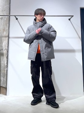 「アイテム（カーゴパンツ）」を使った、かんたさん（メンズ・169cm・20代）の冬コーディネート
