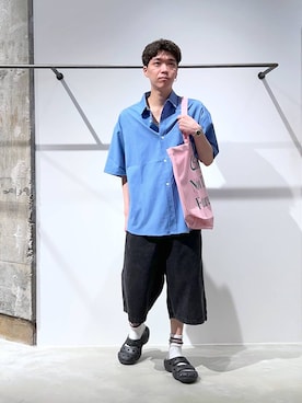 「アイテム（シャツ/ブラウス）」を使った、かんたさん（メンズ・169cm）の夏コーディネート