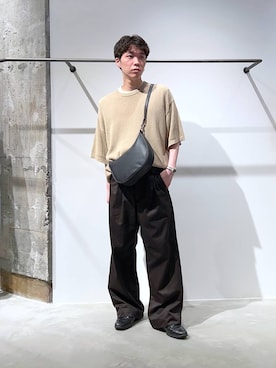 「RAGEBLUE（レイジブルー）のベルト付きチノワイドストレートパンツ（チノパンツ）」を使った、かんたさん（メンズ・169cm・20代）の夏コーディネート