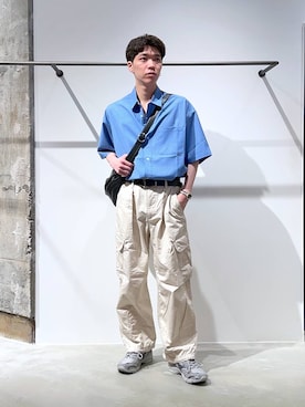 「RAGEBLUE（レイジブルー）のアイテム（カーゴパンツ）」を使った、かんたさん（メンズ・169cm）の夏コーディネート