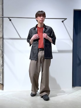 「RAGEBLUE（レイジブルー）のアイテム（スラックス）」を使った、かんたさん（メンズ・169cm）の夏コーディネート
