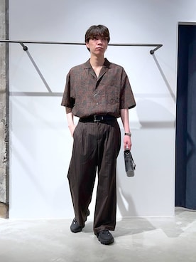 「RAGEBLUE（レイジブルー）のアイテム（スラックス）」を使った、かんたさん（メンズ・169cm）の夏コーディネート