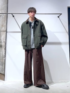 「アイテム（ポロシャツ）」を使った、かんたさん（メンズ・169cm）の冬コーディネート