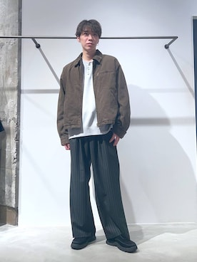 「RAGEBLUE（レイジブルー）のHENRY NECK KNIT PULLOVER / ヘンリーネックニットプルオーバー（ニット/セーター）」を使った、かんたさん（メンズ・169cm）の冬コーディネート