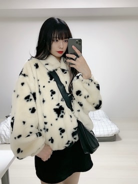 「韓国」｜「アイテム（ブルゾン）」を使った、미카(ミカ)さん（レディース・157cm）の秋コーディネート