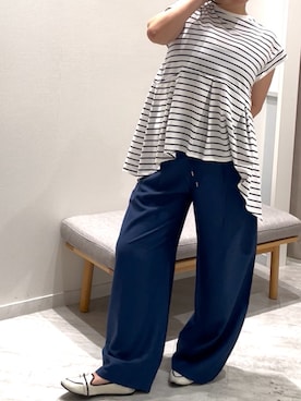 「GLOBAL WORK（グローバルワーク）のアイテム（パンツ、ブルー系）」を使った、sakissさん（レディース・164cm）の春コーディネート