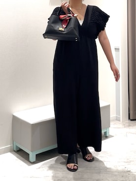 「GLOBAL WORK（グローバルワーク）のアイテム（ワンピース/ドレス、ブラック系）」を使った、sakissさん（レディース・164cm）の春コーディネート