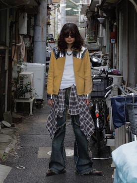 「MM6 Maison Margiela（ｴﾑｴﾑｼｯｸｽ ﾒｿﾞﾝ ﾏﾙｼﾞｪﾗ）のアイテム（ジャケット/アウター）」を使った、Kosei Yutakaさん（メンズ・171cm）の冬コーディネート