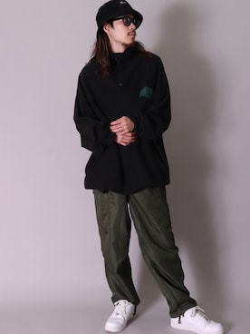 「HUF（ハフ）のアイテム（帽子）」を使った、【BAYBLO】Officialさん（メンズ・172cm）の秋コーディネート