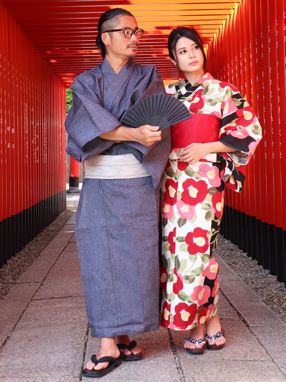 「夏映え浴衣コーデ、浴衣、浴衣女子、浴衣男子、夏コーデ、今日のコーデ、ootd、おしゃれさんと繋がりたい、コスプレ、夏祭り」｜「BAYBLOの【4点セット】ゆかた ( 浴衣 & 帯 & 下駄 & 扇子 )(BG)（浴衣、グレー系）」を使った、【BAYBLO】Officialさん（メンズ・170cm）の夏コーディネートの1枚目の写真