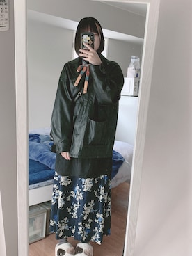 「アイテム（付け襟）」を使った、絹衣さん（レディース・165cm）の冬コーディネート