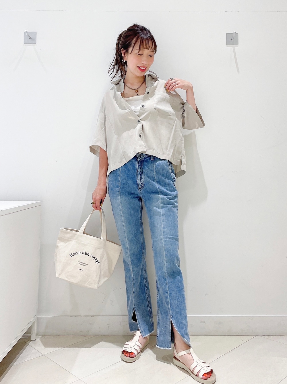 同梱品 デニムセンタースリットパンツ/260762を使った人気ファッション