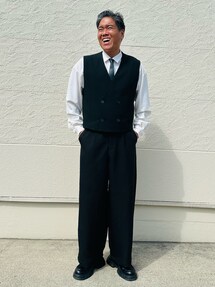 【美品】ZARA ブラックスーツ ベスト ネクタイ付き4点セット 1746632586_215.jpg