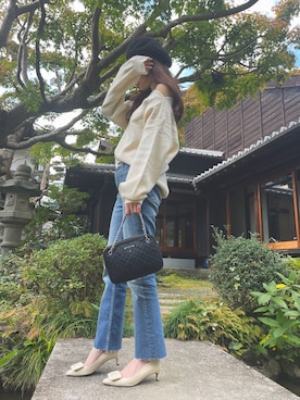 「H&M（エイチ・アンド・エム）のアイテム（ハンチング/ベレー帽）」を使った、mana.さん（レディース・156cm）の秋コーディネート