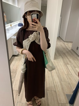 「apres jour mignon（アプレジュールミニョン）のアイテム（帽子）」を使った、🐼さん（レディース・167cm）の夏コーディネート