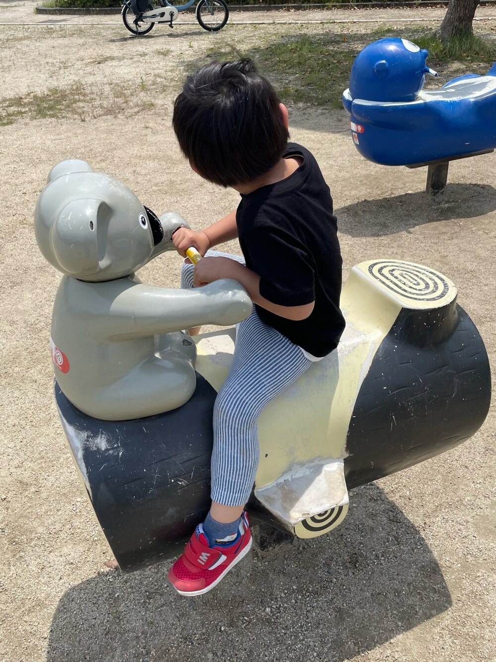 「公園コーデ、男の子、4歳、シンプル、プチプラコーデ」｜「IFMEのIFME イフミー キッズ スニーカー 30-1312 【EC】 レッド（スニーカー、レッド系）」を使った、w-kさん（キッズ・100cm）の春コーディネートの1枚目の写真