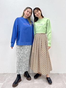 「お揃いコーデ」｜「アイテム（スウェット）」を使った、ai (FOREVER21)さん（レディース・167cm）の春コーディネート