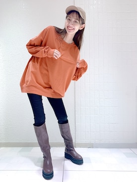 「eL（エル）のアイテム（帽子）」を使った、ai (FOREVER21)さん（レディース・167cm）の秋コーディネート