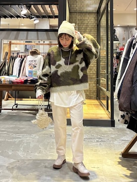 「アイテム（アクセサリー）」を使った、RENAさん（レディース・153cm・40代）の冬コーディネート