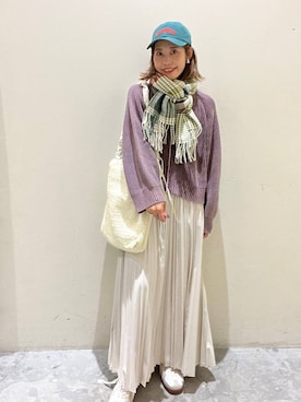 「アイテム（帽子）」を使った、RENAさん（レディース・153cm・40代）の秋コーディネート