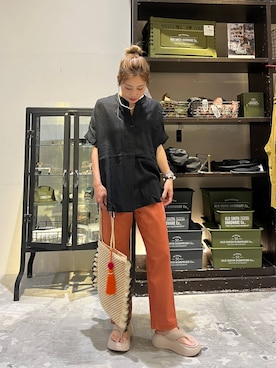 「アイテム（腕時計、ブラック系）」を使った、RENAさん（レディース・153cm）の夏コーディネート