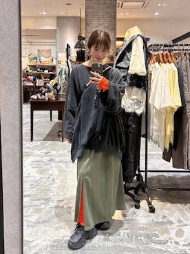 「niko and...（ニコアンド）のコードマルチお財布バッグ（ショルダーバッグ、その他）」を使った、RENAさん（レディース・153cm）の秋コーディネート