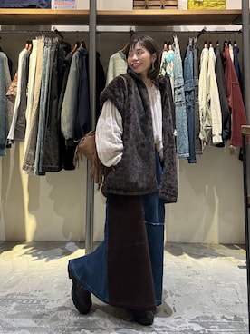 「niko and...（ニコアンド）のオリジナルサイドゴアブーツ（ブーツ）」を使った、RENAさん（レディース・153cm）の秋コーディネート