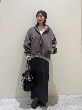 「アイテム（スカート）」を使った、RENAさん（レディース・153cm・40代）の冬コーディネート