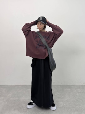 「アイテム（キャップ）」を使った、RENAさん（レディース・153cm・40代）の夏コーディネート